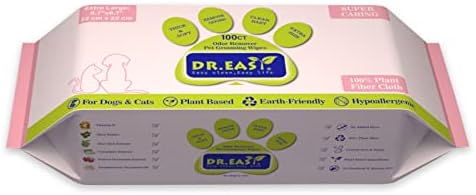 DR.EASY Super Caring Pet Wipes 100ct for Dogs and Cats, Cleans Ears, Face, Butt, Body and Eye Area – Convenient, Ideal for Home or Travel by DREASY