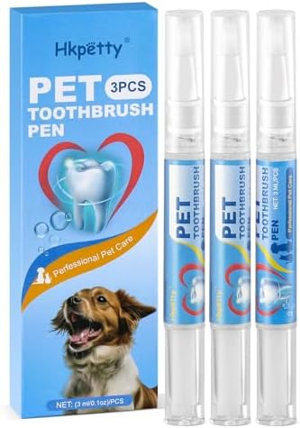 3PCS Pet Toothbrush Pen,Teeth Brightening Pen for Dog-Pet Dog/Cat Teeth Cleaning Pen for Dental Care,Dogs Cats Natural Plants Tartar Remover Tool by Unknown