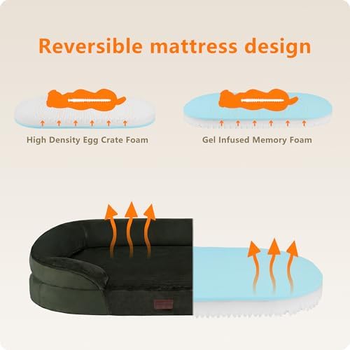 Dwanton Orthopedic Waterproof X-Large Dog Bed Sofa, Gel Memory Foam, 45" - Image 3
