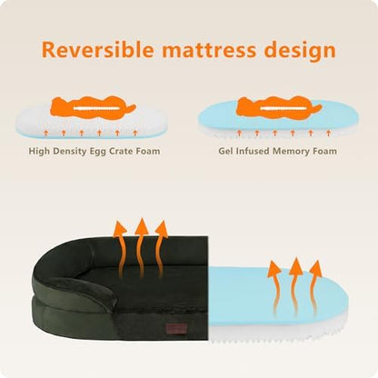 Dwanton Orthopedic Waterproof X-Large Dog Bed Sofa, Gel Memory Foam, 45" - Image 3