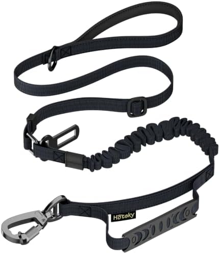 Hotsky Tactical Bungee Shock Absorbing No Pull Strong Dog Leash,Black,4-6FT by Hotsky