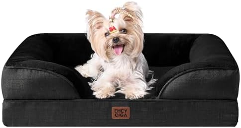 EHEYCIGA Orthopedic Small Dog Bed, Waterproof Memory Foam Washable Pet Beds by EHEYCIGA