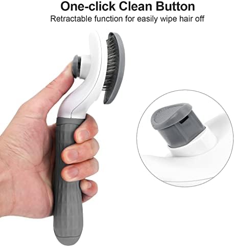 Depets Cat Brush for Shedding, Skin Friendly Self-Clean Dog Slicker Brush - Image 3