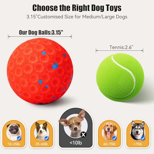 Interactive Dog Toys, Chew-Proof Dog Ball for Aggressive Chewers - Image 3