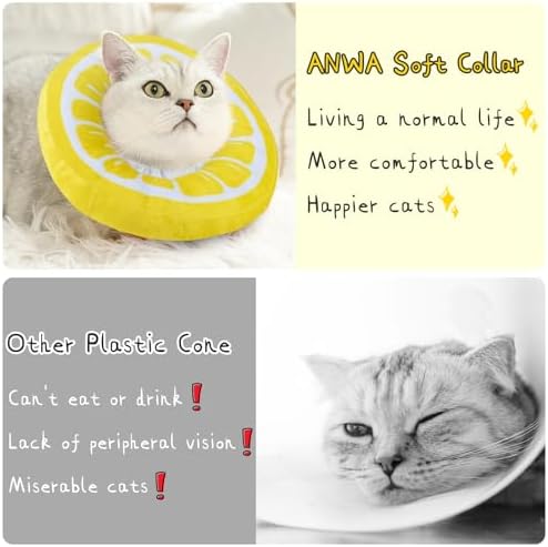 ANWA Adjustable Cat Cone Collar Soft, Cute Cat Donut Collar After Surgery - Image 6