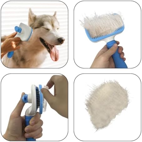 Pet Cleaning Deshedding Brush,Pet Hair Removal Brush for Shedding Massaging Grooming for Small Dogs,Cats,Rabbits(blue) - Image 4