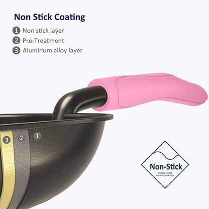 WePet Cat Litter Scoop, Non-Stick Plated Aluminum Alloy Sifter, Kitty Durable Metal Scooper, Deep Shovel, Long Handle, Kitten Pooper Lifter, Size Medium, Coated Black Body with Pink Handle