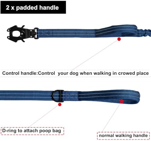 ICEFANG Tactical Dog Leash with Quick-Release Metal Clasp,Bungee-Dog Lead - Image 4