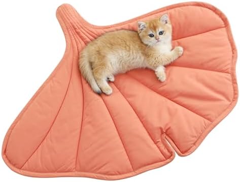 Letalong 31 X 25 Inch Leaf Shaped Cotton Cat Bed Pad, Warming Cat Mat, Pet Warming Pad for Cats, Warmer Mat for Feral and Indoor Cats, 2025 Enlarged and Thickened Leaf Beds by LetalongPetSupplies