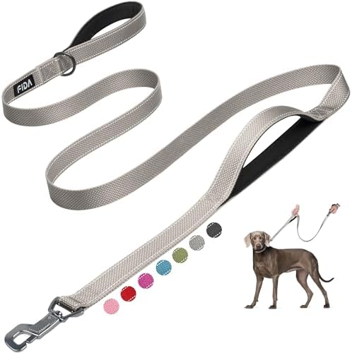 Fida Heavy Duty Dog Leash for Medium Large Dogs, 6 FT, Dual Padded Handles by Fida