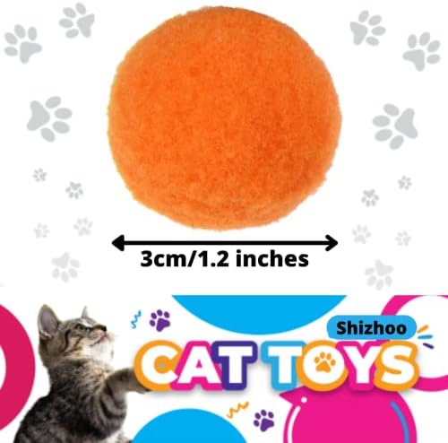 Premium Soft Pom Pom Balls for Kittens - Lightweight, Interactive, Assorted Colors - Plush Toy for Kitten Training and Play - Pet Products for Cats (1.2 Inches 30 Balls) - Image 3