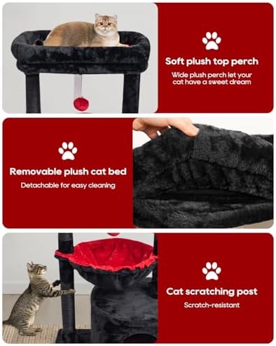SYANDLVY Gothic Cat Tree with Coffin Bed for Indoor Cats, Modern House - Image 4