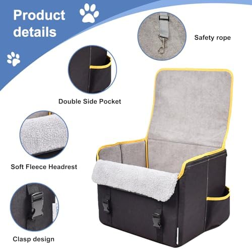 Jespet Briefcase Shape Dog Car Seat, Portable Car Travel Bed - Image 5
