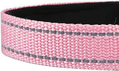 Reflective Dog Collar, Adjustable Soft Neoprene Padded,Light Pink,S - Image 5