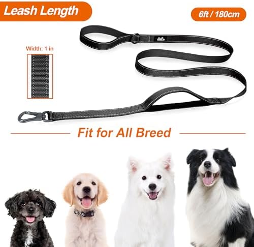 Twoear 6FT 1IN Heavy Duty Dog Leash for Large Dogs with 2 Padded Handles - Image 6