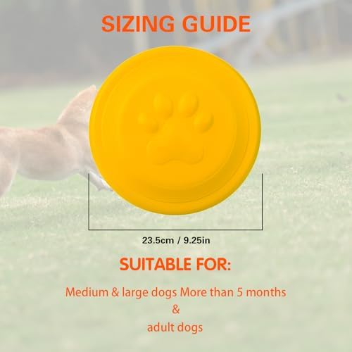 NAITELI Flyer-Soft Flying Disc Fetch Toy-for Medium/Large Dogs（Yellow,L） - Image 3
