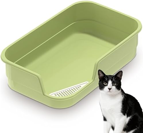 Vealind Extra Large Cat Litter Box High Sided and Low Entry Litter Tray for Senior and Big Cats 23.6" x15.7" x5.9" XL Deep High Back Kitty Litter Boxes for Indoor Cats by Vealind