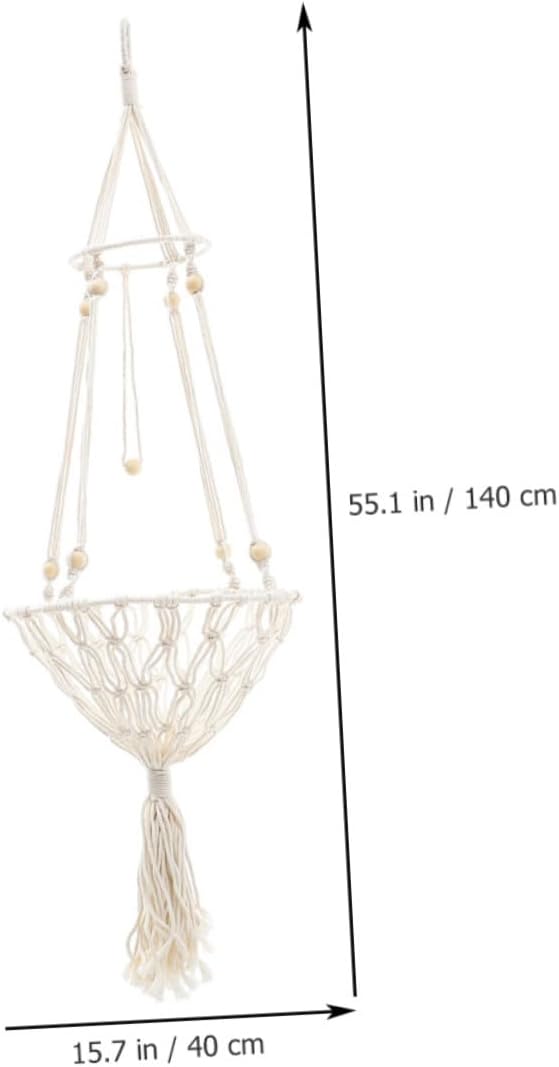 GANAZONO Decorative Bohemian Woven Hanging Cat Hammock 40cm Wear-Resistant Cat Bed Nest for Indoor Pets and Kittens to 30 Lbs
