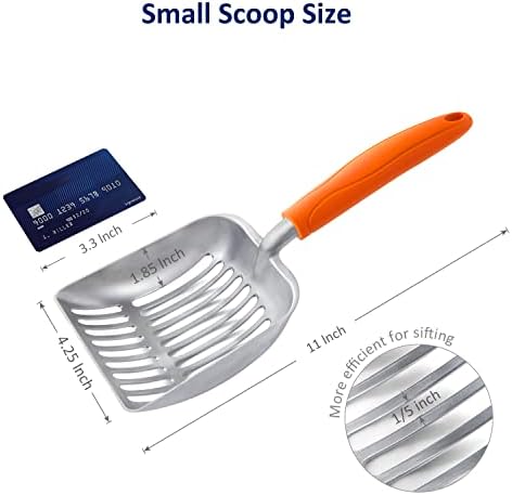 WePet Cat Litter Scoop, Aluminum Alloy Sifter, Kitty Metal Scooper, Deep Shovel, Long Handle, Poop Sifting, Kitten Pooper Lifter, Durable, Heavy Duty, for Litter Box - Image 2