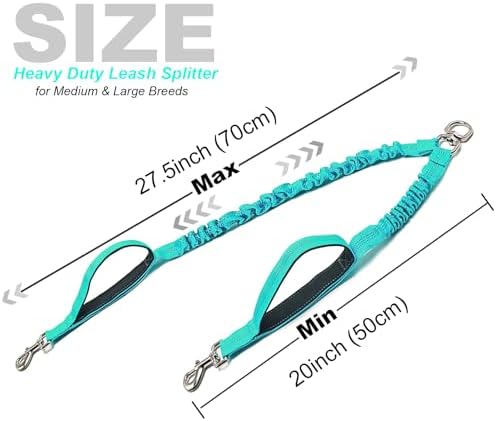 20" Double Dog Leash Coupler Leash Splitter 2 Large Medium Dogs - Image 4