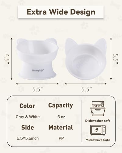 MateeyLife 2 Pack Elevated Cat Food Bowls for Indoor Cats & Kittens - Image 4
