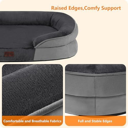 Dwanton Orthopedic Waterproof Large Dog Bed Sofa, Gel Memory Foam, 42" - Image 5