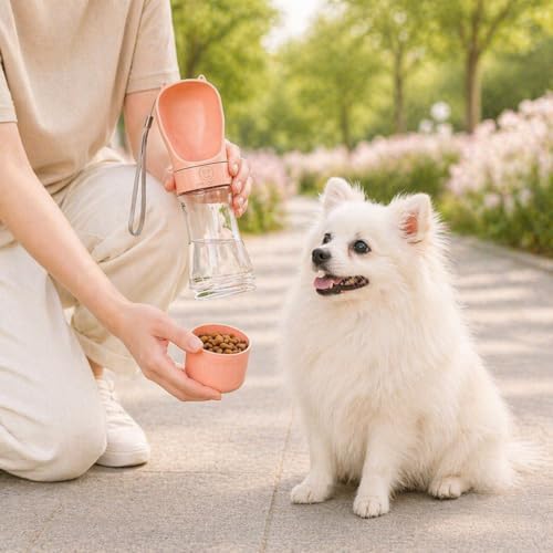 Portable Dog Water Bottle with Food Container, Leak-Resistant Travel Water Dispenser for Walking, Hiking & Travel - Image 2