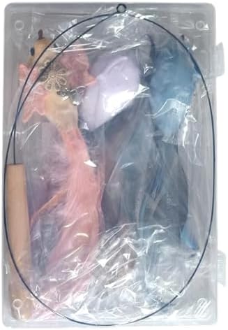 miwoowim 35" Steel Wire Cat Wand Toy & 6PCS Realistic Feather Bird Refills - Image 6