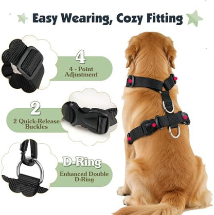 Pawaboo Dog Seat Belt Harness for Car, Seatbelt Harness with 2 in 1 Buckle - Image 5