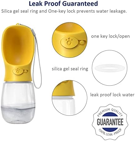 WePet Portable Dog Water Bottle, 12 OZ, Leak Proof Puppy Water Dispenser with Drinking Feeder for Pets Outdoor Walking, Hiking, Travel, Food Grade Plastic - Image 4