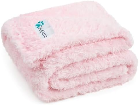 PetAmi Soft Plush Sherpa Dog Blanket for Pet Cat, Medium 29x40, Pink by PetAmi