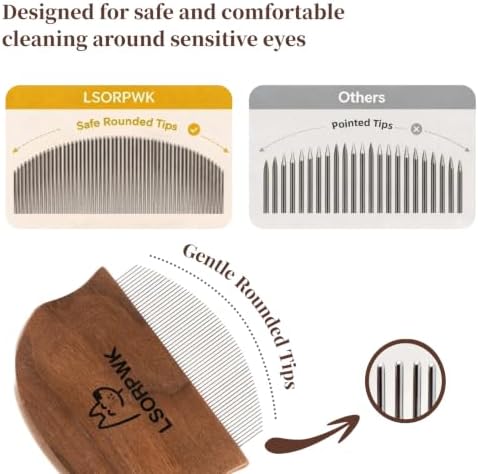 Walnut Wood Eye Comb for Pets, Professional Tear Stain Removal Tool - Image 4