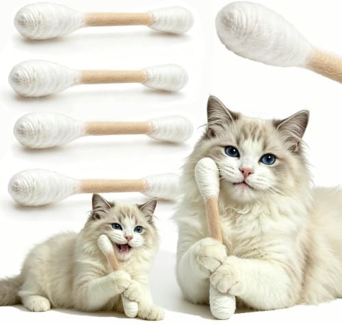 4 Pack Natural Wool Braided-Cat Toys Cat Qtip Toy with Organic Catnip by Unknown