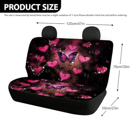 AFPANQZ Pink Butterfly Car Backseat Covers Dog Seat Cushion for Rear Seat Non-Slip Soft Car Seat Covers for Dogs, Pet, Kids Seat Cover for Auto Back Seat, Bench Protective Covers - Image 4