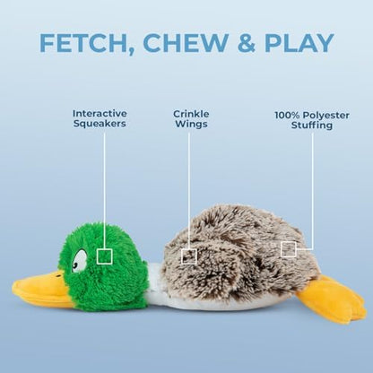 Best Pet Supplies Squeaky Dog Toys with Soft Durable Fabric for Small, Medium and Large Pets Interactive Toy for Indoor Play, Supports Active Biting and Play - Duck Duck Octomutant, Large - Image 4