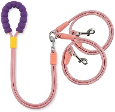 Double Dog Leash for Two Dogs Walking No Tangle Hands Free by TANXIC