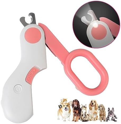 Small Animals Nail Clippers with LED Lights to Avoid Excessive Cutting and Sharp Blades - Professional Claw Trimmer for Tiny Dog Cat Kitten Bunny Rabbit Bird Guinea Pigs Ferret Hamsters (Pink) - Image 2
