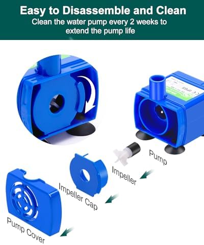 Cat Water Fountain Pump, for 360° Cupcake Ceramic Pet Fountain No LED Light Replacement Pump DR-DC160 Motor, Fits Stainless Steel Cat Fountain (Pump (No Light&Adapter) + Brush) - Image 6