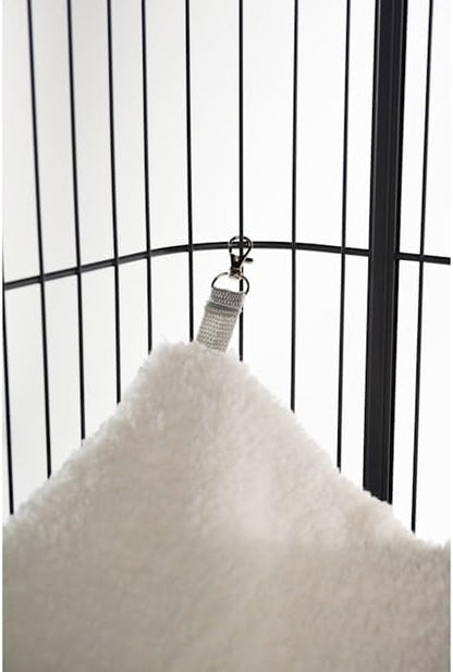 Prevue Pet Products Replacement Hammock - Cat Accessories for Cages, Hanging Bed, Soft & Comfortable with Metal Clips for Hanging, for Guinea Pigs, Rats, Ferrets, Chinchillas, & Small Animals - Gray