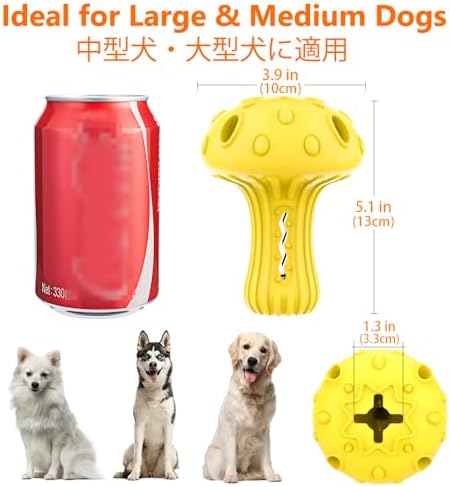 SCHITEC Dog Chew Toy for Large & Medium Dogs, Rubber Treat Dispensing Toy for Aggressive Chewers, Interactive Slow Feeder Tough Puzzle Toys Teeth Cleaning - Image 6