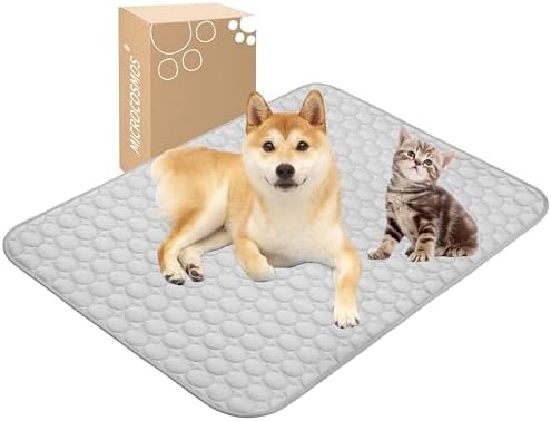 MICROCOSMOS Summer Cooling Mat & Sleeping Pad- Water Absorption Top, Materials Safe, Easy Carry, EZ Clean. Keep Cooling for Pets, Kids and Adults.(Grey, 40" x 28") by MICROCOSMOS