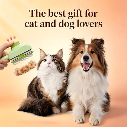 2 PCS Flea Comb for Cats Dogs Brush for Shedding Pet Hair Removal Comb with Long & Short Stainless Steel Teeth for Deshedding - Image 6
