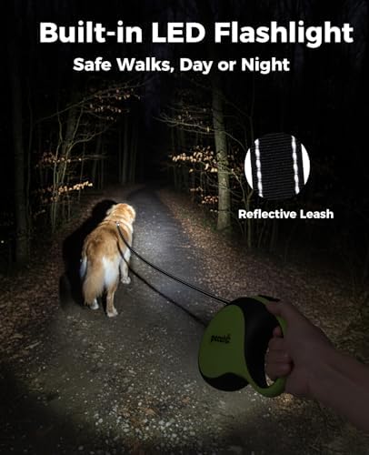 Retractable Dog Leash for Large Dog with Light Rechargeable, 16ft Heavy Duty Retractable Pet Leash with One-Button Control, Anti-Twist Protection, Reflective Leash for Large Dogs Up to 110 lbs - Image 6