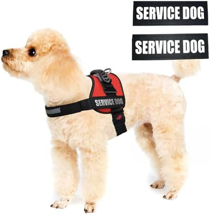 ALBCORP Service Dog Vest Harness – Reflective, No-Pull Harness with Handle & Comfy Mesh Padding – Sizes XXS-XL for Puppies, Small & Large Dogs – 2 Removable Service Patches Included (Small, Red) - Image 2