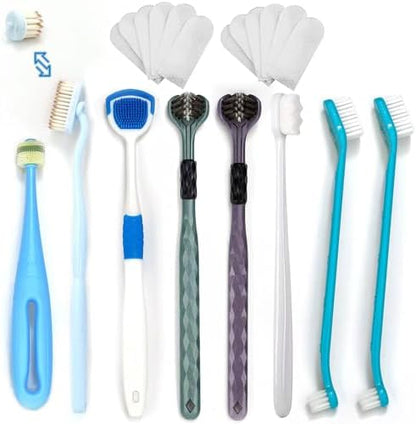 Dog Toothbrush Kit, 360-Degree Finger Three-Sided Design, Replaceable Brush Heads, Easy Teeth Cleaning and Dental Care (20 Pack) by Unknown