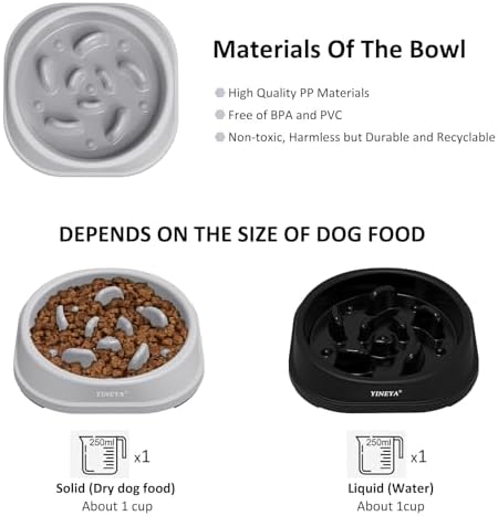 YINEYA 2PCS Anti-Choking Slow Feeder Dog Bowls Small Size Dog, Slow Feeder Cat Bowl, Supplies and Puzzle for Pet - Image 6