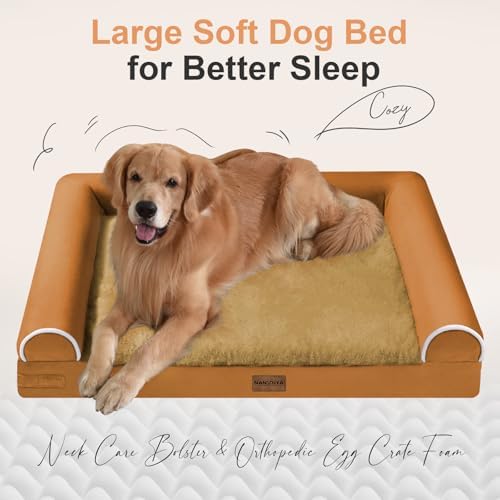 NANUYA Orthopedic Dog Bed for Small Dogs, 24 x 16 Inch, Orange - Image 2