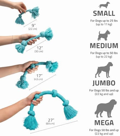 Playology Tug Rope Dog Toys for Small Dogs - Small, Peanut Butter Scent - Image 5