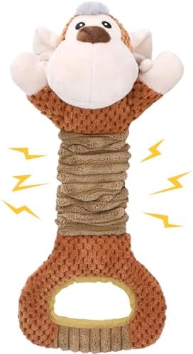 Letsmeet Squeaky Dog Toy with Crinkle Paper, Pull Interactive Plush Chew Toy for Puppies, Small, Medium, Large Dogs - Great for Tug of War and Teeth Cleaning by Letsmeet
