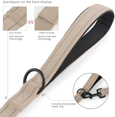 Plutus Pet Double Handle Dog Leash, 4 FT Long, for Medium Large Dogs - Image 3